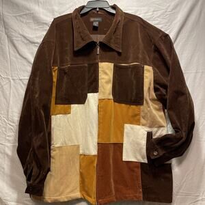 Vintage GODBODY Velour Color block Jacket Mens 3XL Hip Hop 90s Y2K